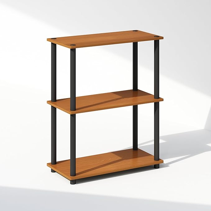 Furinno Turn-N-Tube Book Shelf, 3-Tier Bookshelf, Bookcase