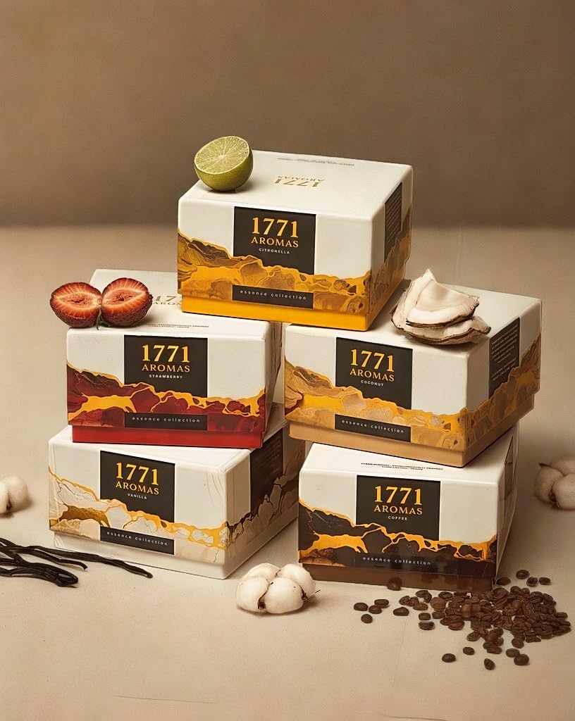 1771 Aromas Coffee Scented Candles - 100% Natural Soy Wax - Large 3 Wick Jar Candle - Up to 50 Hours Burning Time - Candles for Home - Gift-Ready Candle for Men & Women - Aromatherapy Candles