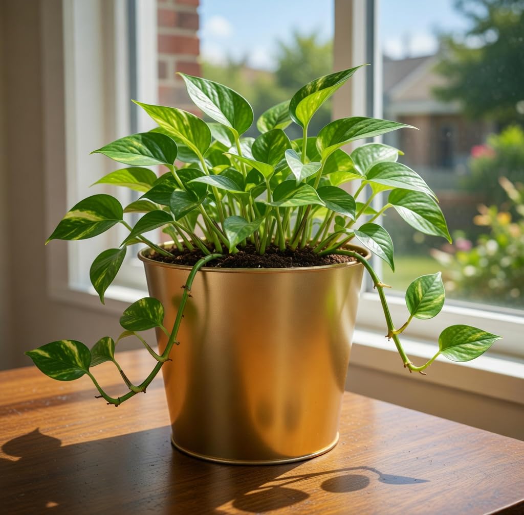 Hosley Set of 2 Gold Bucket/Pots with PVC Liner, 6.5" Dia x 6" H Ideal Gift for Floral Arrangements Wedding Home Office Party DIY Indoor Outdoor Garden Patio