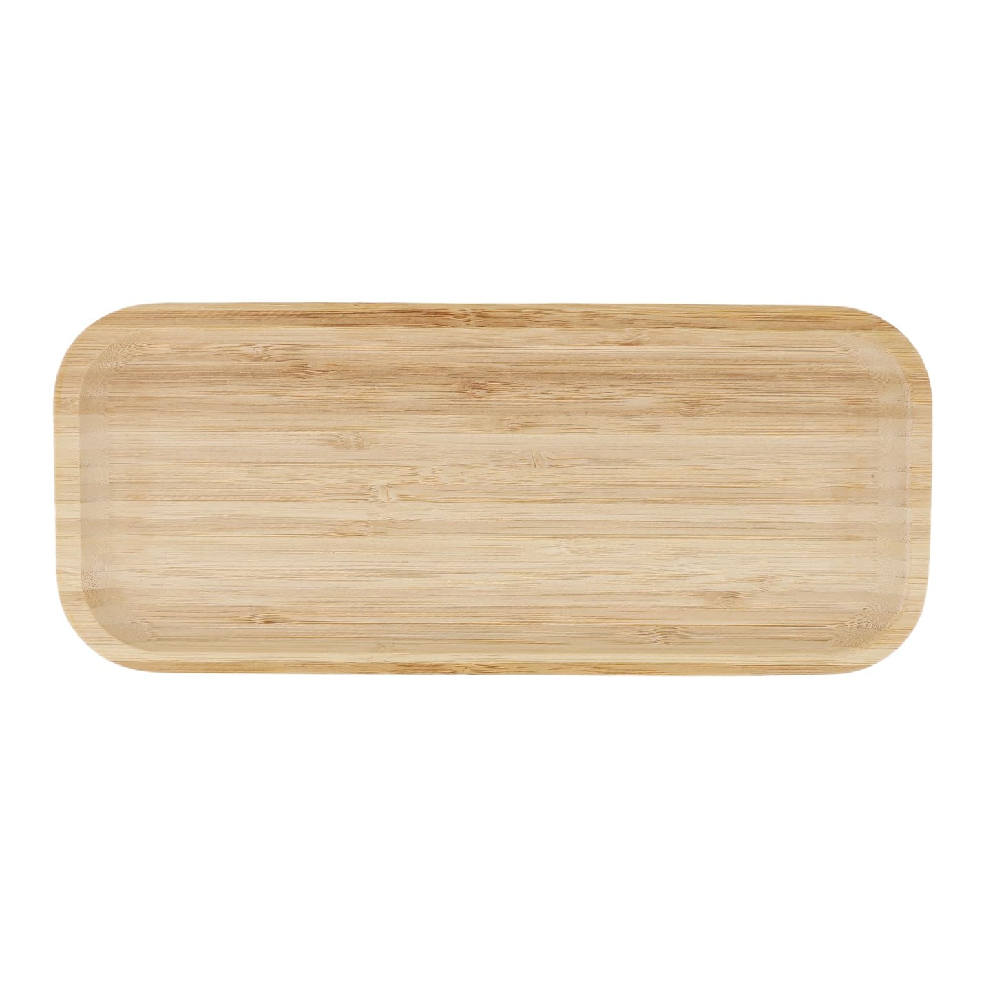 MUKCHAP 4 PCS 5 x 12 Inch Rectangle Bamboo Service Tray, Rounden Edges Rectangle Wooden Plant Saucer Tray for Succulent Plant Pots