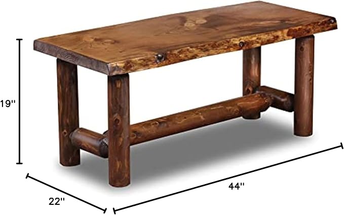 Live Edge Wood Cabin Style Log Pine and Cedar Coffee Table Living Room Decor
