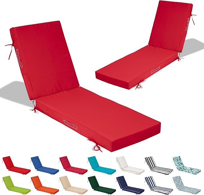 72x21x4in Lounge Cushions for Outdoor Furniture, Outdoor Lounge Chair Cushions