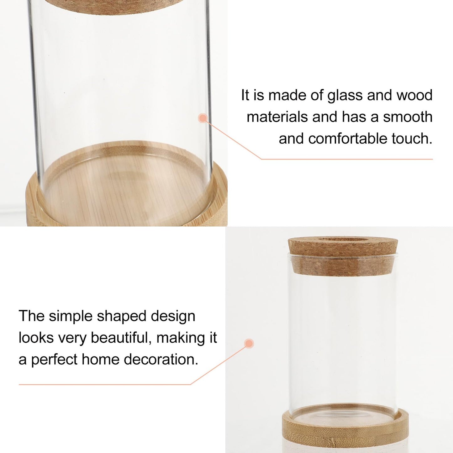 jojofuny 2pcs Glass Planter Vases for Hydroponics Plants 6.5x10in Desktop Terrarium with Stand Set for Home Office Gardening