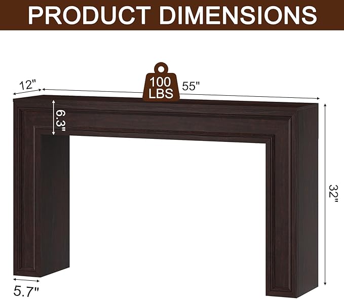 Rresyet 55 Inch Long Console Table, Sofa Table Behind Couch, Entryway Table