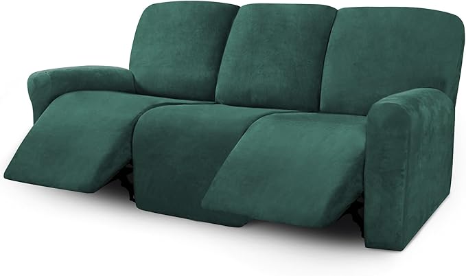 ULTICOR Velvet 8-Pieces Recliner Sofa Covers Stretch Reclining Couch Covers
