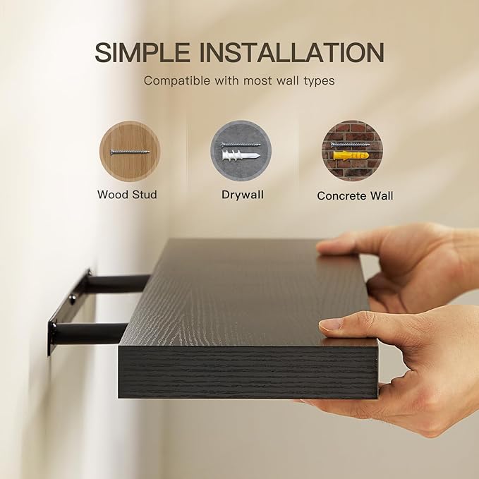 AMADA HOMEFURNISHING Floating Shelves Wall Mounted, 32 x 7 Inch Wall Shelves