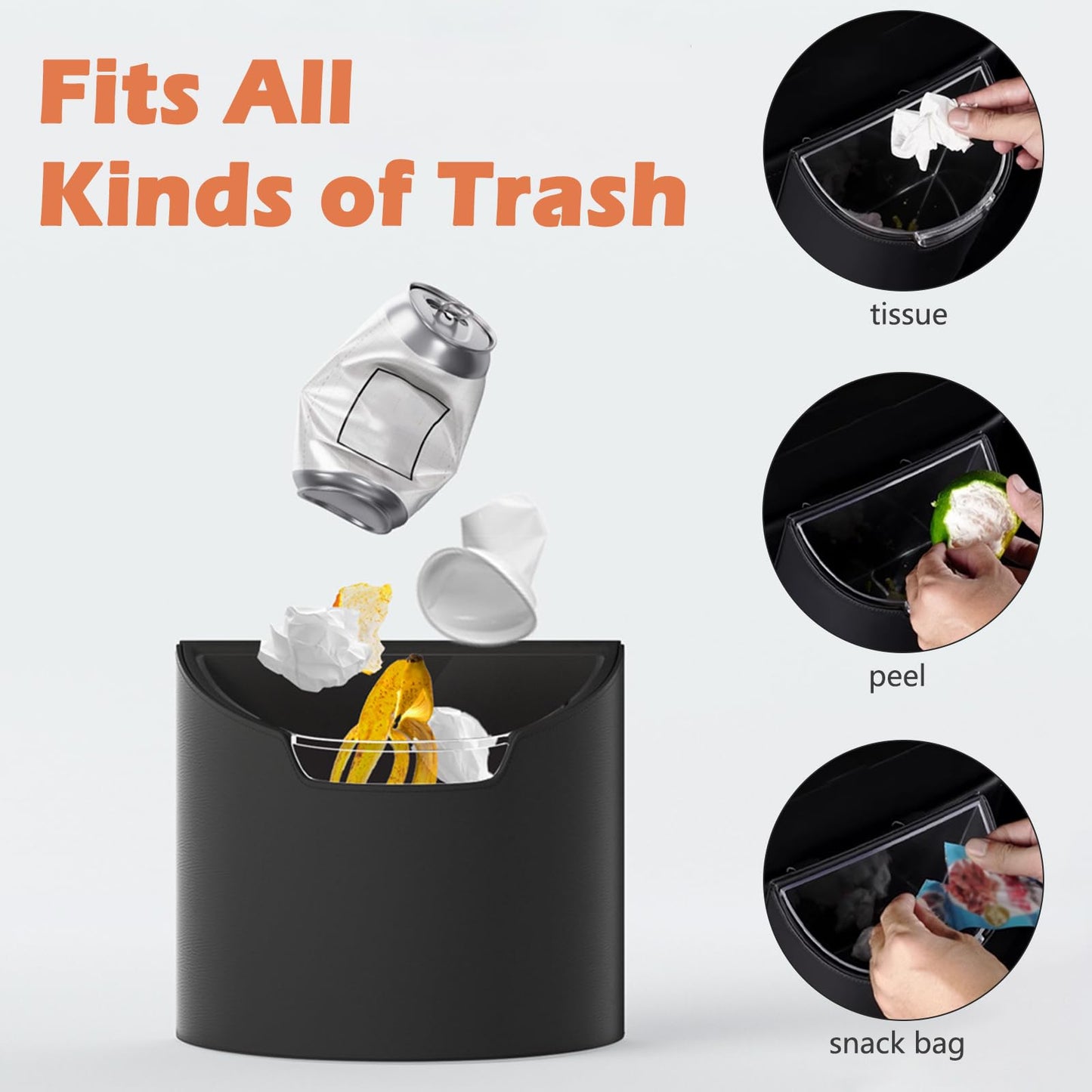 LoopTime Leakproof Car Trash Can,Mini Car Trash Bin for SUV and Truck,Small Removable Liner Garbage Can,Waterproof Automotive Trash Can for Vehicle,Home,Office,Multipurpose,Easy to Clean (Wine Red)