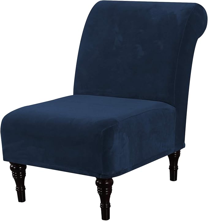 H.VERSAILTEX Armless Accent Chair Covers Thick Velvet Armless Chair Slipcovers