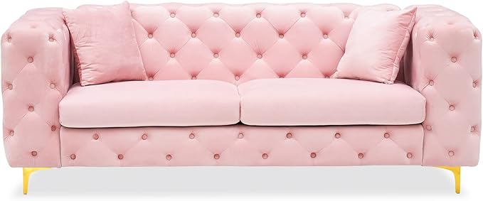 DAMAIFROM 75" Sofa Couch Mid Century Modern Velvet Couch Tufted Button Sofa