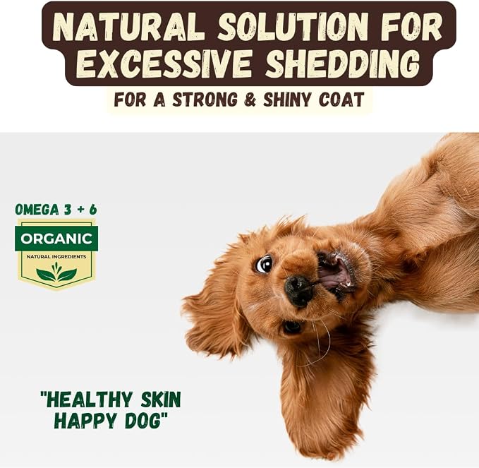 Deshedding Dog Shampoo Bar for Shedding Control, Natural Ingredients with Coconut Oil & Shea Butter | No Plastic Waste, Vegan, 9 Bars