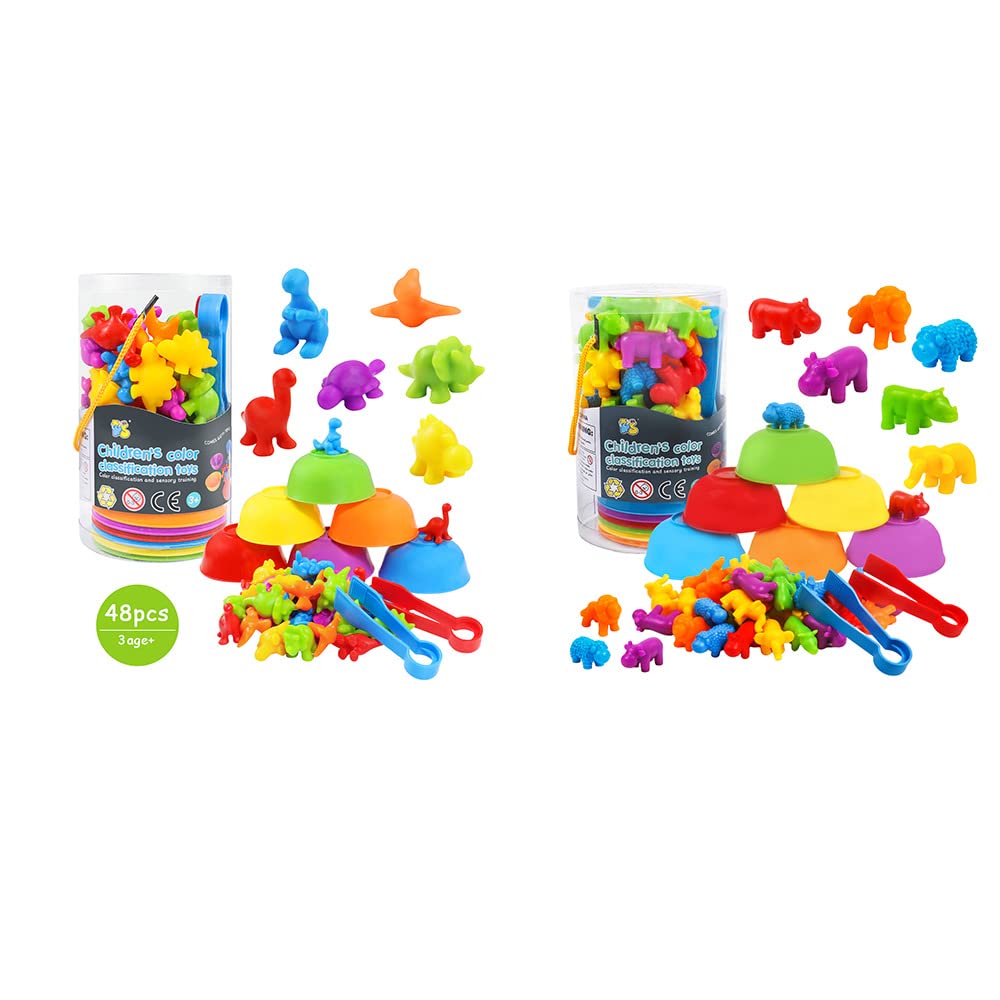 TSYAN Counting Toys Matching Game for Kids with Sorting Bowls Sensory Toys
