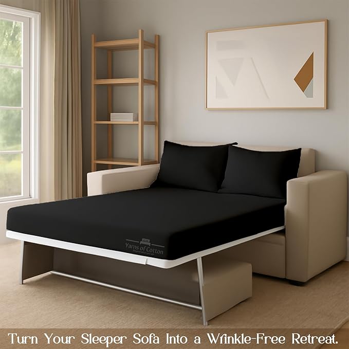 Sleeper Sofa Bed Sheet, 100% Cotton 400 Thread Count, 4 Piece Set, Deep Pocket