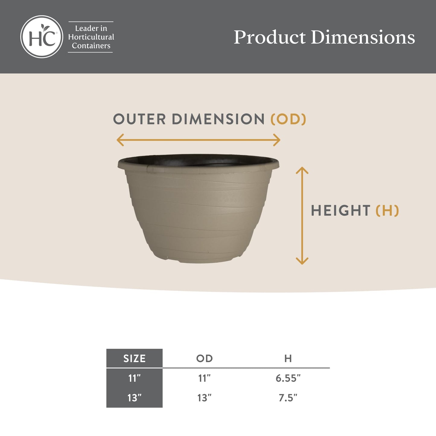The HC Companies 11 Inch Wrapt Hanging Planters, Lightweight UV-Resistant Plastic Hanging Planters for Indoor & Outdoor Plants, 2-Pack Hanging Flower Pots for Garden, Patio & Home Decor, Pepperstone