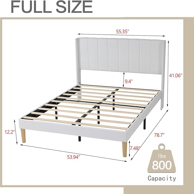 AGARTT Upholstered Platform Bed Frame Full Size
