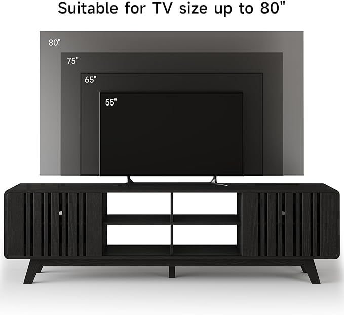 ONBRILL 70-Inch TV Stand for TVs up to 80 Inch, Mid-Century Modern Television