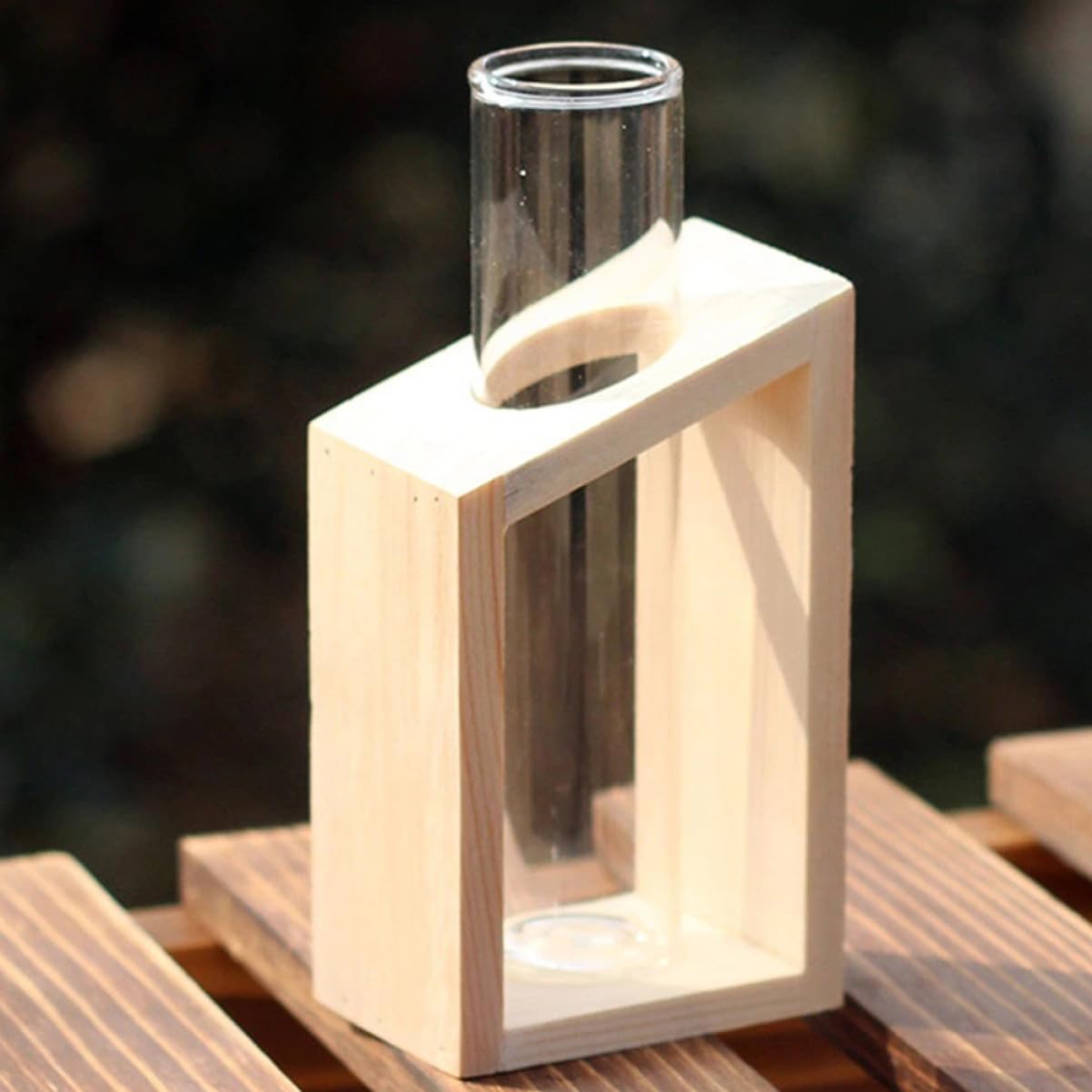 Outanaya 4pcs Transparent Hydroponic Test Tube Vases for Plant Propagation Clear Glass Water Tubes for Flowers Decorative Desk Terrarium Station for Home and Office
