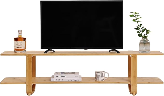 Tiita Bamboo TV Stand for 55 Inch TV, Entertainment Center