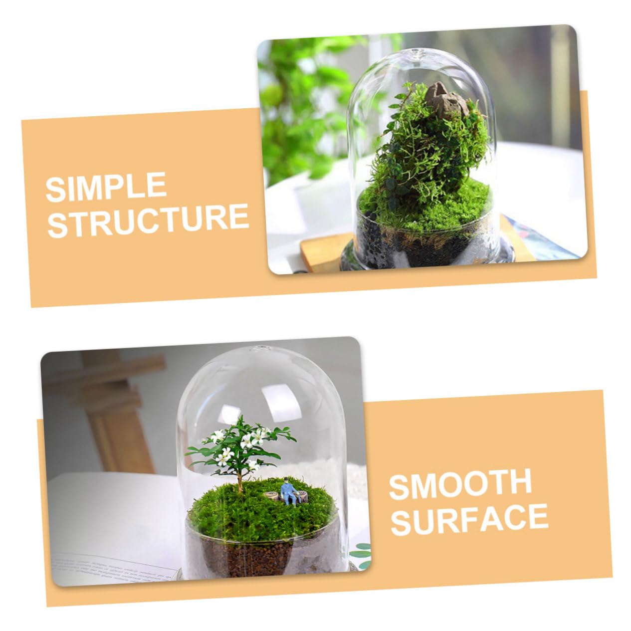 Sosoport Glass Eco Bottle Terrarium Supplies Bell Jar Dome Plant Holder DIY Decor