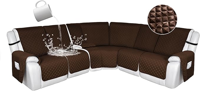 HDCAXKJ 100% Waterproof Reclining Sectional Couch Covers L Shape Recliner Sofa