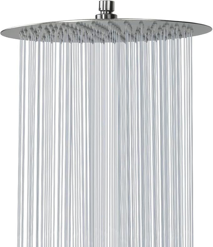 NearMoon Rain Shower Head, Ultra-Thin Design-Pressure Boosting, Awesome Some Experience, High Flow Stainless Steel Rainfall Head (12 Inch, Brushed Nickel)