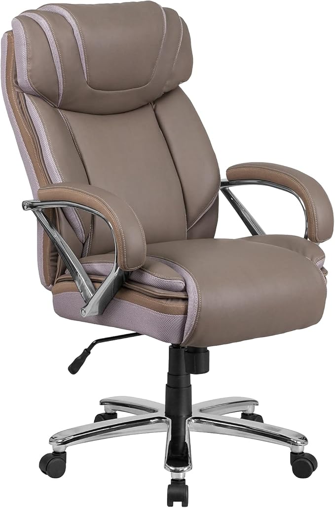 Flash Furniture HERCULES Series Big & Tall 500 lb. Rated Taupe LeatherSoft