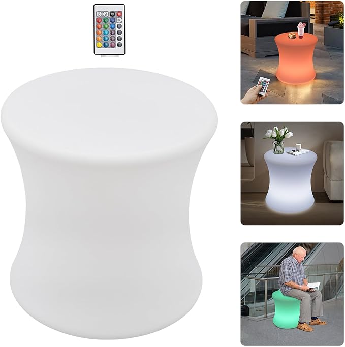 Rechargeable LED Cube Chair, 16 Colors Remote Conctrol Glow Furniture Stool