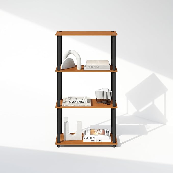 Furinno Turn-N-Tube Book Shelf, 4-Tier Bookshelf, Bookcase