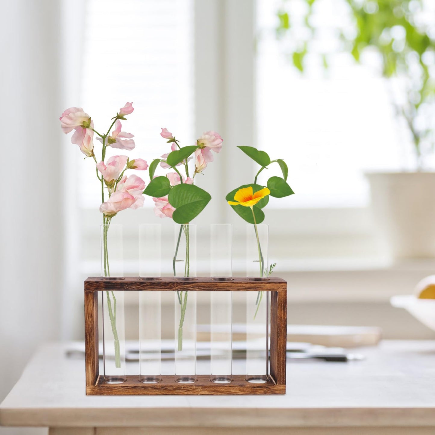 FOMIYES Hydroponic Test Tube Vase Large Glass Planting Container for Water Plants, Glass Terrarium Planter for Home Décor and Indoor Greenery
