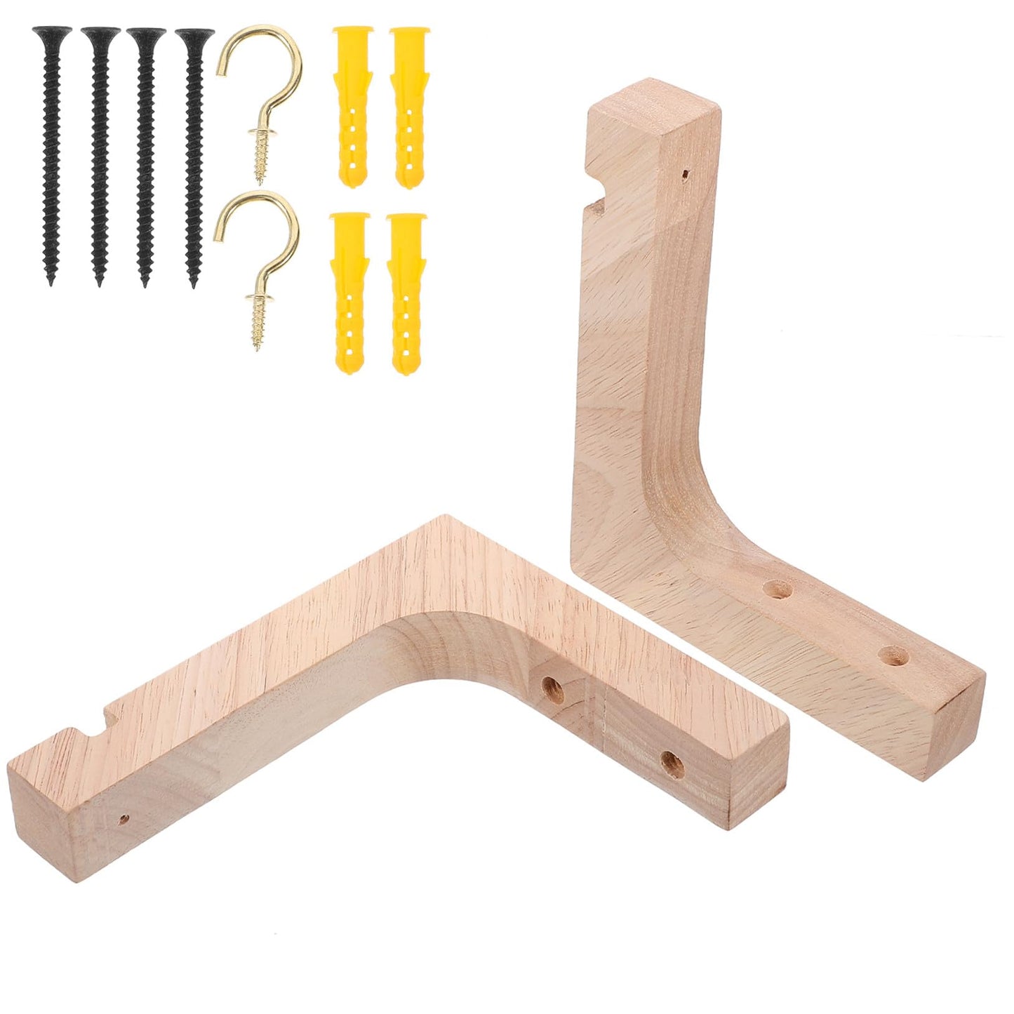 TIDTALEO 2pcs Wooden Plant Hanger Hooks Heavy-Duty Wall Mount Brackets for Indoor and Outdoor Hanging Pots Sturdy Natural Wood Plant Holder Stand for Wall Hanging and Flowerpots