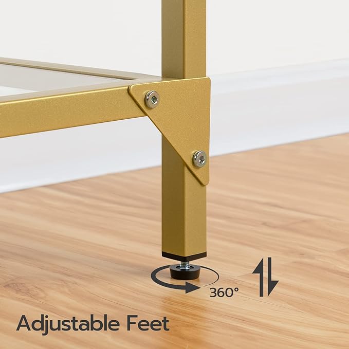 HOOBRO 39.4" Narrow Console Table, Tempered Glass Sofa Table, Behind Couch