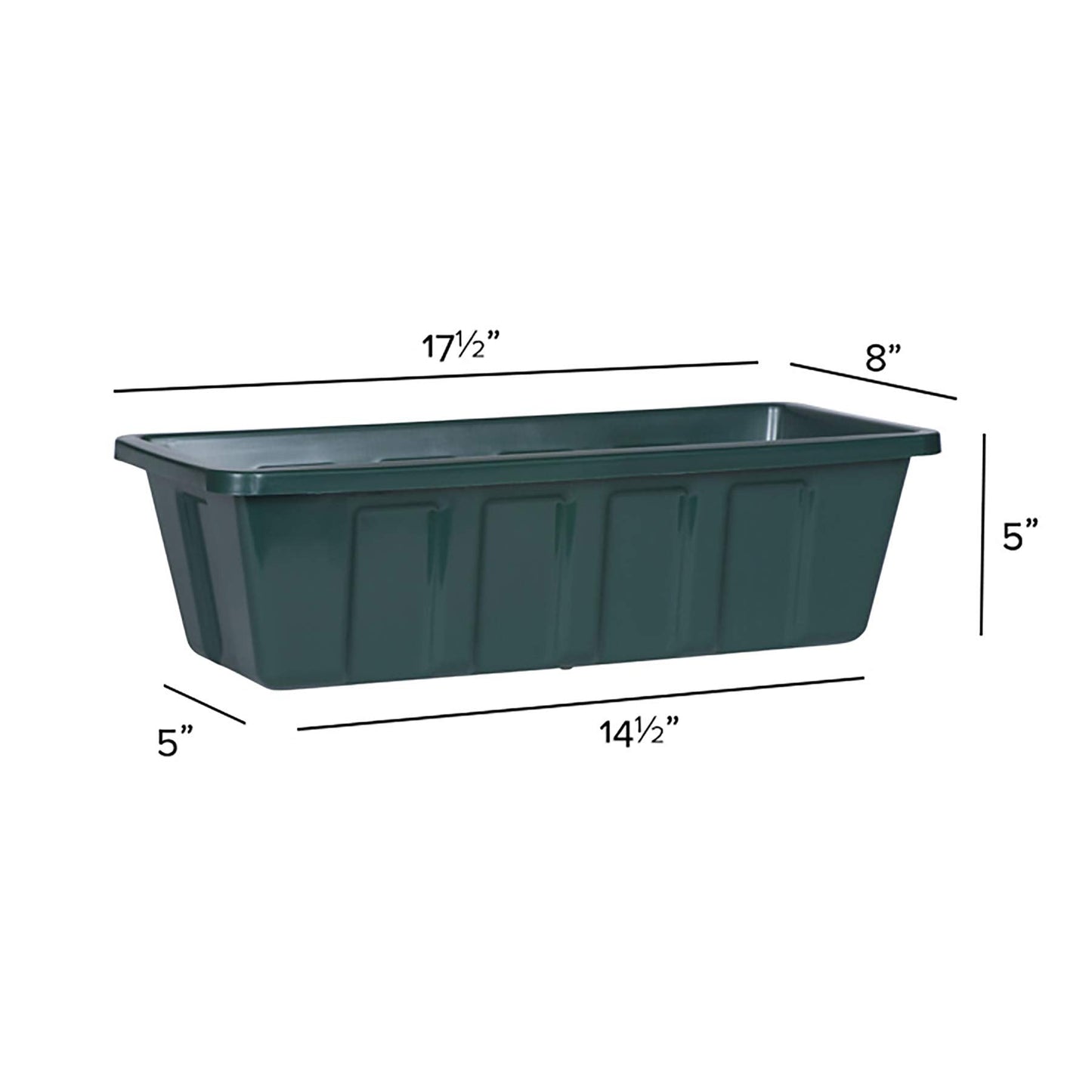 Root & Vessel, Poly-Pro Plastic Flower Box Planter, Hunter Green, 18-Inch