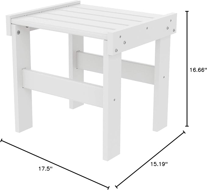 Castaway Living White Nest Side Table, Constructed of Eco-Friendly Durawood