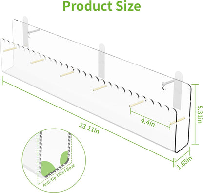 Brochure Holder Wall Mount, 2 Pack Acrylic Modular Flyer with Adjustable Magnetic Golden Bolt, Wavy Lace Pamphlet Display Stand for Organizer Trifold Flyer, Document, Leaflet, 5 Slots