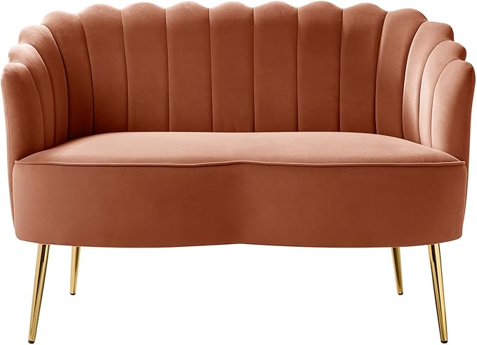 HULALA HOME Modern Velvet Loveseat Sofa