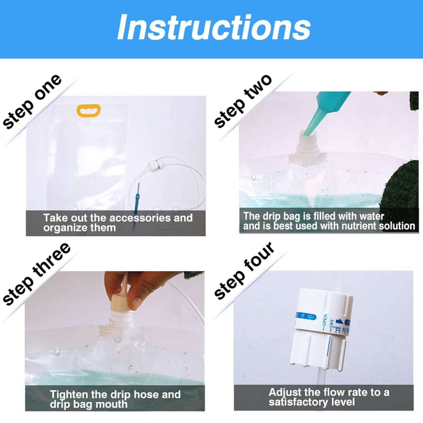 5 x 3.5 L Drip Irrigation Bags with Adjustable Flow Automatic Plant Irrigation System Home Sprinkler Device for Indoor and Outdoor (ZWDSB-1-1-5)