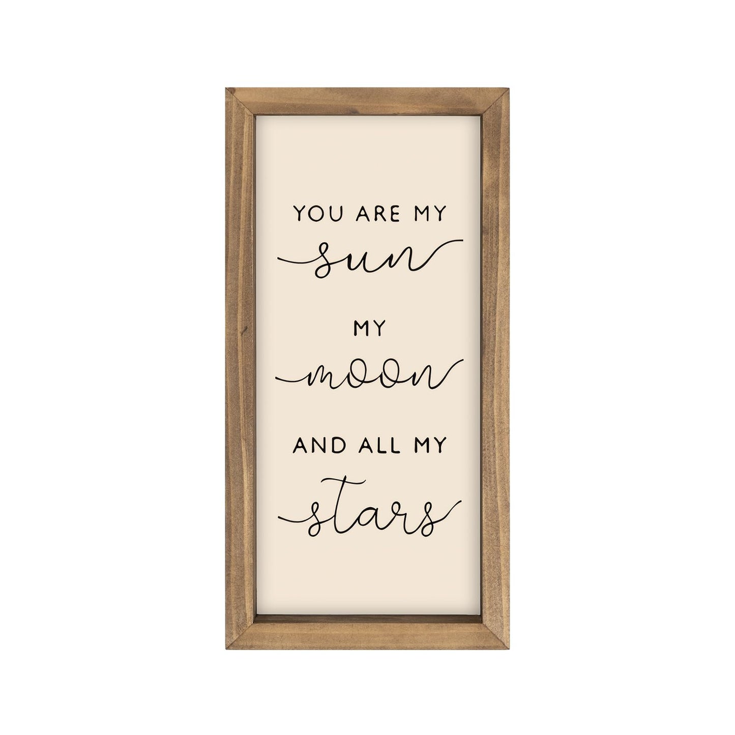 pechpell 11.8×5.9 In Nursery Wall Art, Wooden Sign Baby Room Wall Decor, You are My Sun Moon and Star Rustic Space Themed Kids Girl Boy Teen Room Bedroom Playroom Farmhouse Decorations for Home