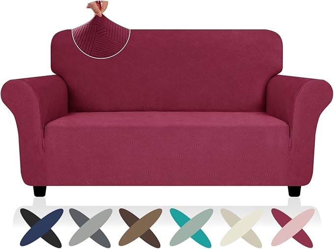 ZNSAYOTX Super Stretch Loveseat Covers, New Striped Love Seat Slipcover