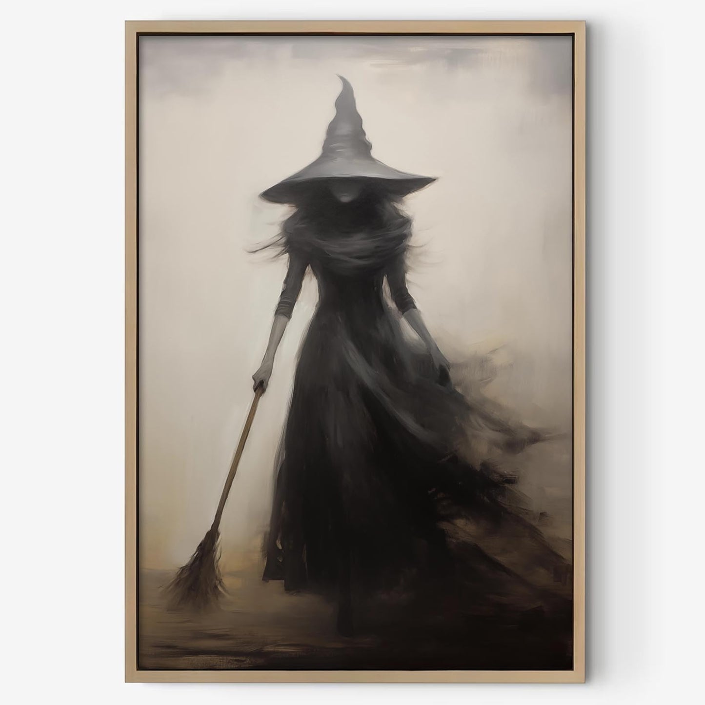 Dthllay Dark Gothic Witch Wall Art Canvas Vintage Rustic Poster, 16x24inch No Frame