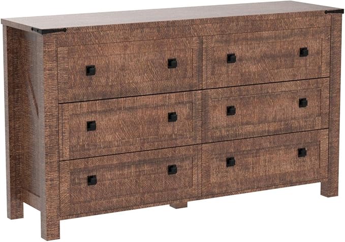 T4TREAM Farmhouse 6 Drawers Dresser
