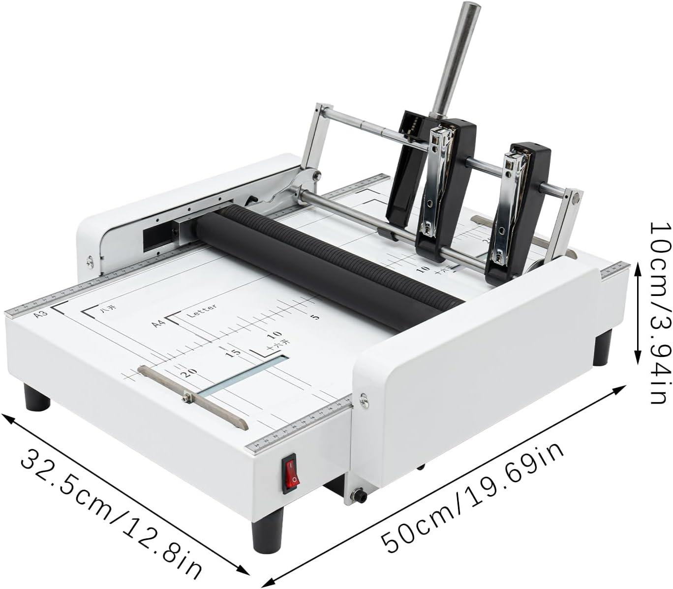A3 Folding Binding Machine 110V Paper Folding Staple Binding Machine 60W Booklet Making Printing Binder Bookbinding Stapling Equipment Folder Making Binding Industry Factories Schools