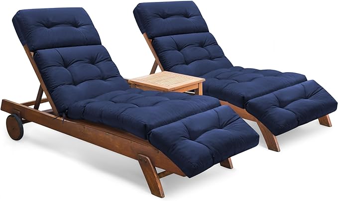 Chaise Lounge Cushions Outdoor Set of 2, 74.4 x 22 x 4.7 Inches Thickened