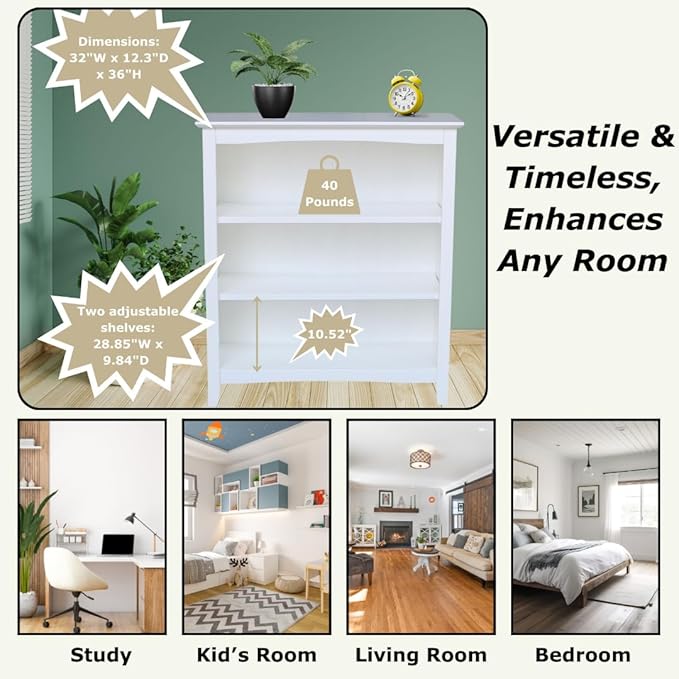 Shaker Solid Wood Bookcase