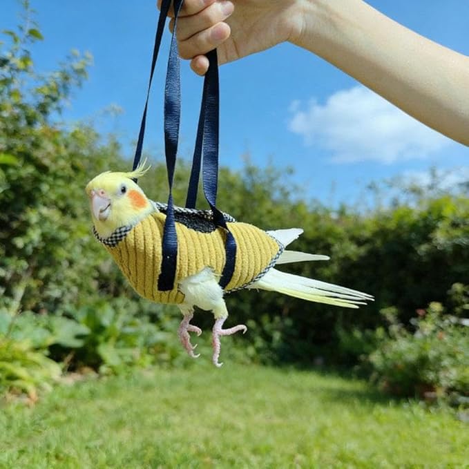 Bird Travel Carrier, Portable Bird Bag with Escape Resistant Outdoor Harness Vest for Small Medium Parrots, Cockatiel, Budgie, Ideal for Travel and Outdoor Adventures (XL) (11.5cm)