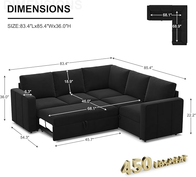 Belffin Modular Sectional Sleeper Sofa