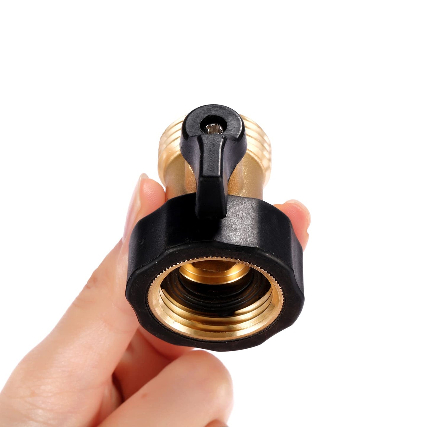 Sanpaint Water Hose Shut Off Valve, 4 Pack Heavy Duty 3/4 Inch Solid Brass Garden Hose Connector