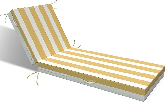 L'AGRATY Outdoor Lounge Chaise Cushion: 72x21x3 Inch Waterproof Lounge Chair