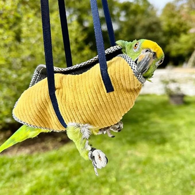 Bird Travel Carrier, Portable Bird Bag with Escape Resistant Outdoor Harness Vest for Small Medium Parrots, Cockatiel, Budgie, Ideal for Travel and Outdoor Adventures (S) (7cm)