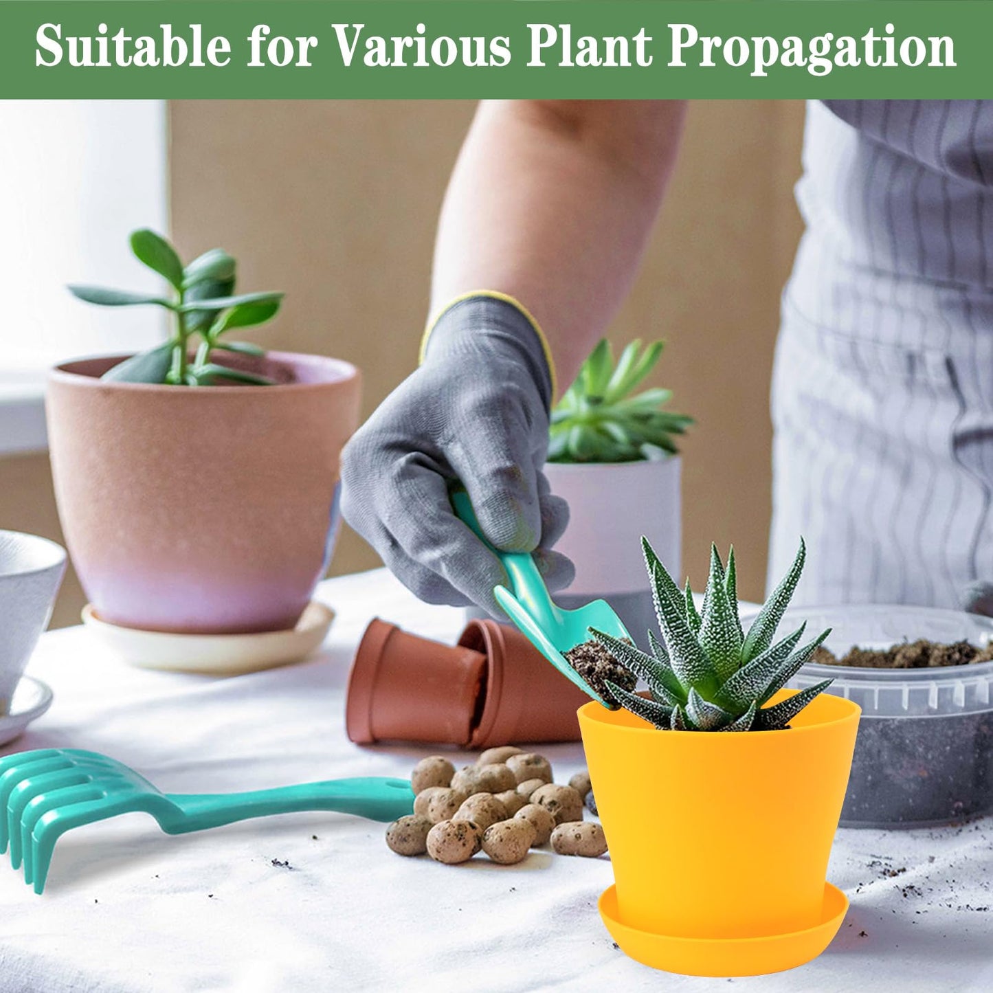 Bluckincle 100 Pcs 4 Inch Plant Nursery Pots and 8 Pack 5.5 Inch Plant Pots Indoor Outdoor