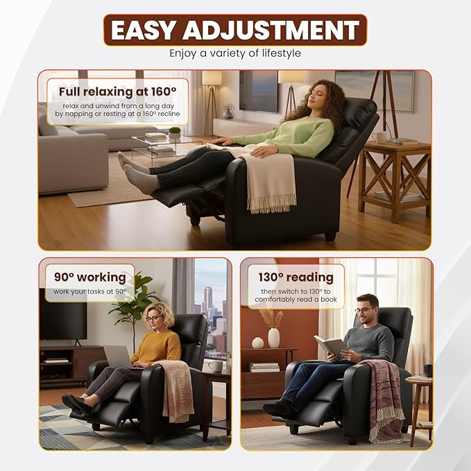 FDW Recliner Chair for Living Room Home Theater Seating Single Reclining Sofa