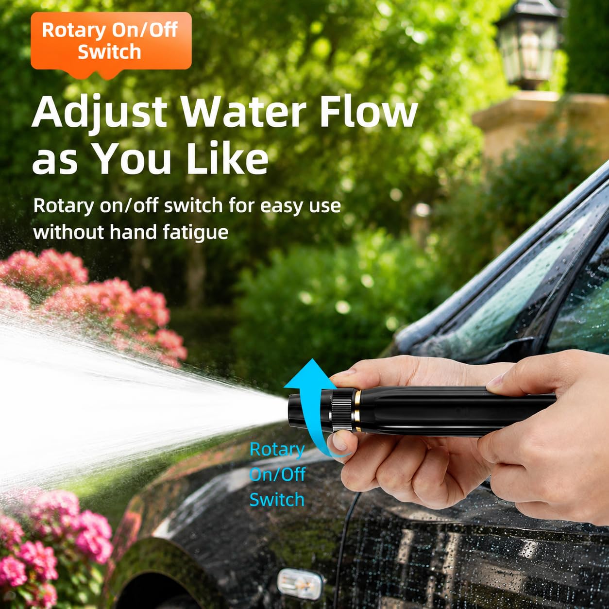 High Pressure Power Washer Nozzle with Metal Connector Set, Garden Hose Sprayer for Car Washing and Outdoor Cleaning, Sturdy Watering and Pressure Cleaning, Compatible with 1/2" Inner Diameter Hoses